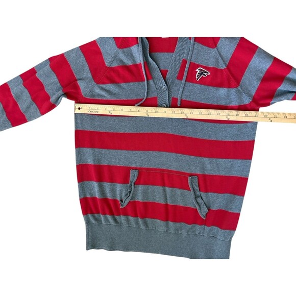 Atlanta Falcons Cutter And Buck Women’s Sz XL Red & Gray Cotton Hooded Sweater - Picture 10 of 16